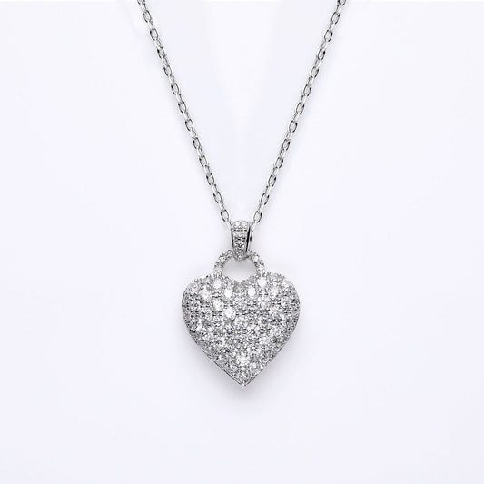 1.20 TCW Round Moissanite Diamond Heart Pendant Necklace