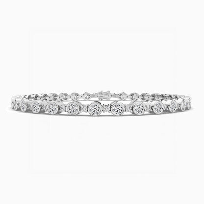 Bezel Set Round Cut Moissanite Diamond Tennis Bracelet For Women