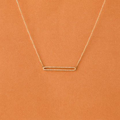 Round Cut Diamond Rectangle Shape Necklace for Her