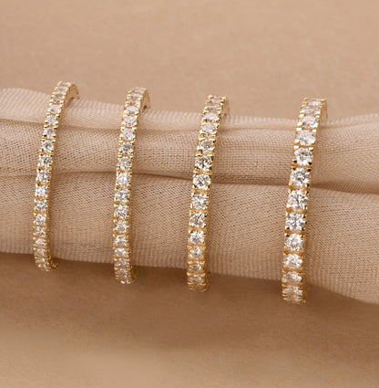 Round Cut Full Eternity Diamond Stacking Band