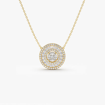 Channel Set Round Diamond Necklace with an Illusion Setting