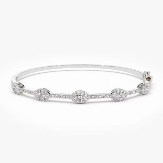 Round Cut Diamond Moissanite Bangle Bracelet For Women