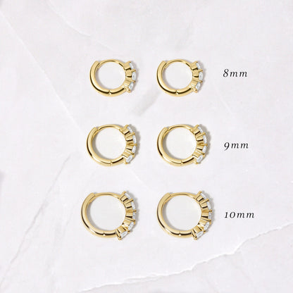 Round Cut Hoop Diamond Earrings for Women