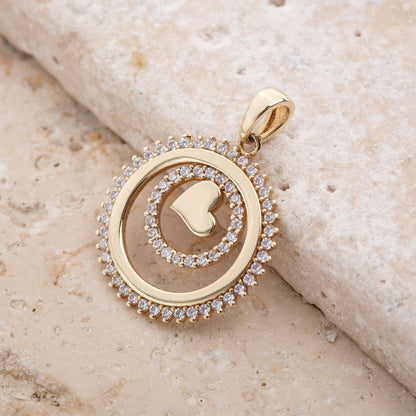 Round Cut Diamond Circle Necklace for Her