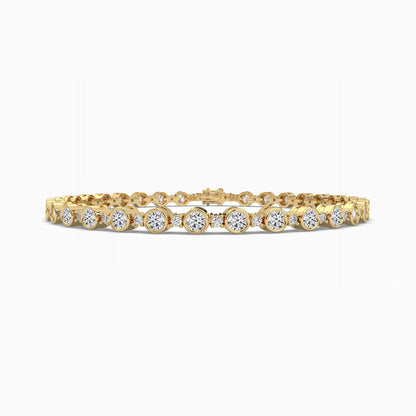 Bezel Set Round Cut Moissanite Diamond Tennis Bracelet For Women