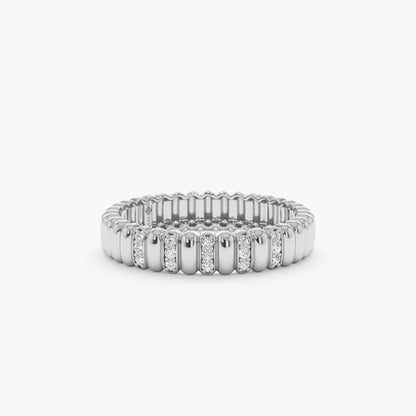 Round Cut Diamond Half Eternity Unique Wedding Ring for Her