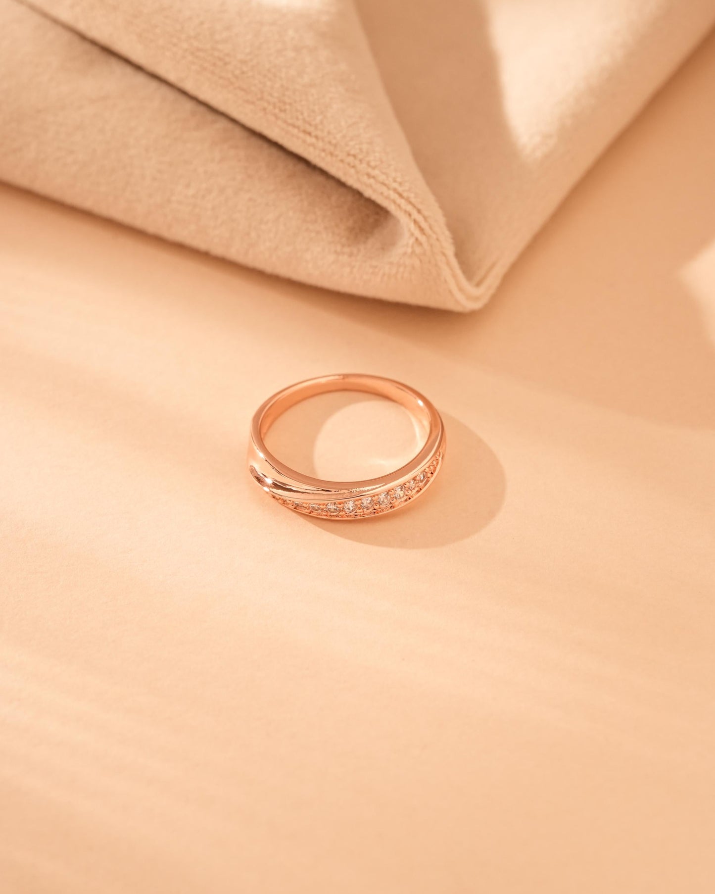 18K Rose Gold Engagement Diamond Ring for Christmas Gift