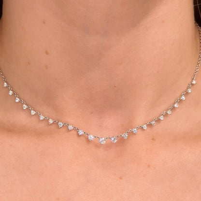 1.09TCW Round Moissanite Drip Necklace