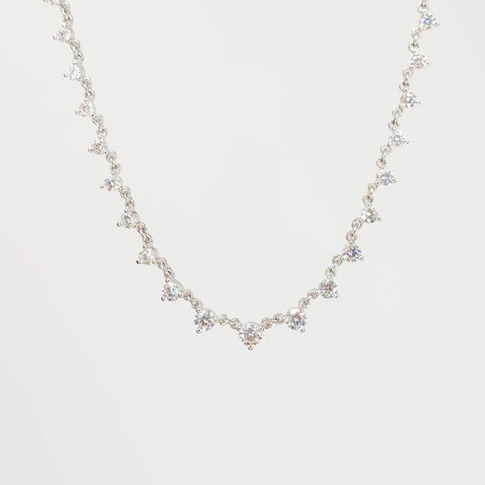 1.09TCW Round Moissanite Drip Necklace