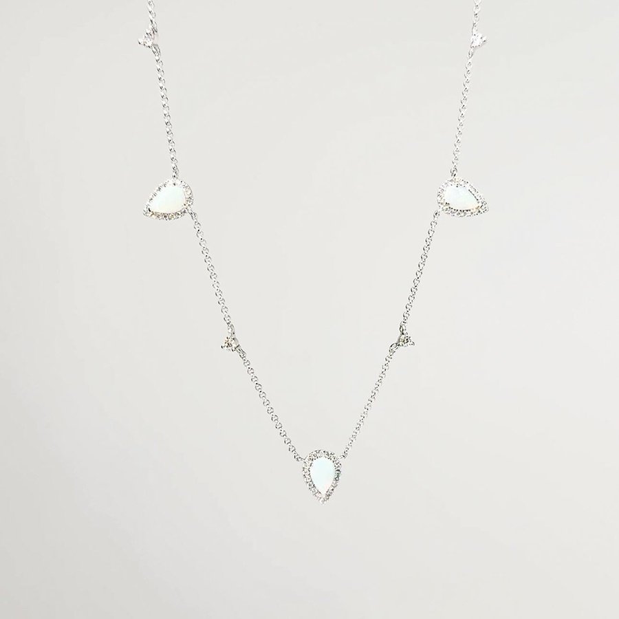 1.59TCW Pear Moissanite Drip Necklace