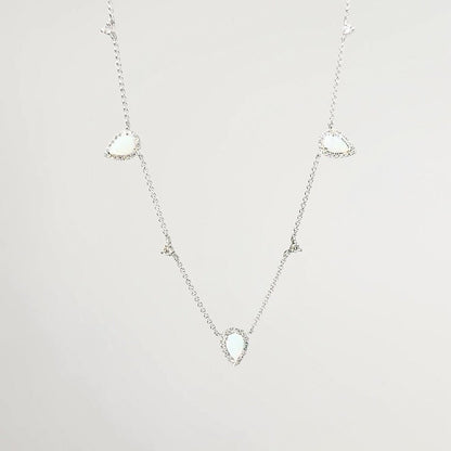 1.59TCW Pear Moissanite Drip Necklace