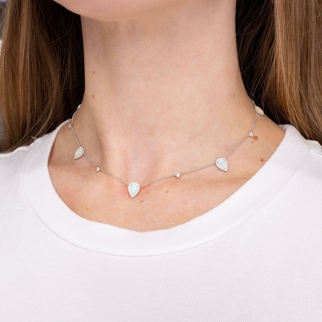 1.59TCW Pear Moissanite Drip Necklace