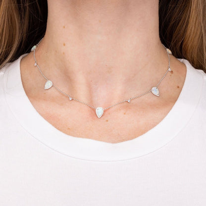 1.59TCW Pear Moissanite Drip Necklace