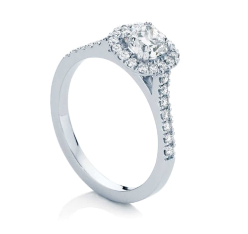 1.60 Ct Cushion Cut Prong Set Halo Lab Diamond Engagement Ring In White Gold